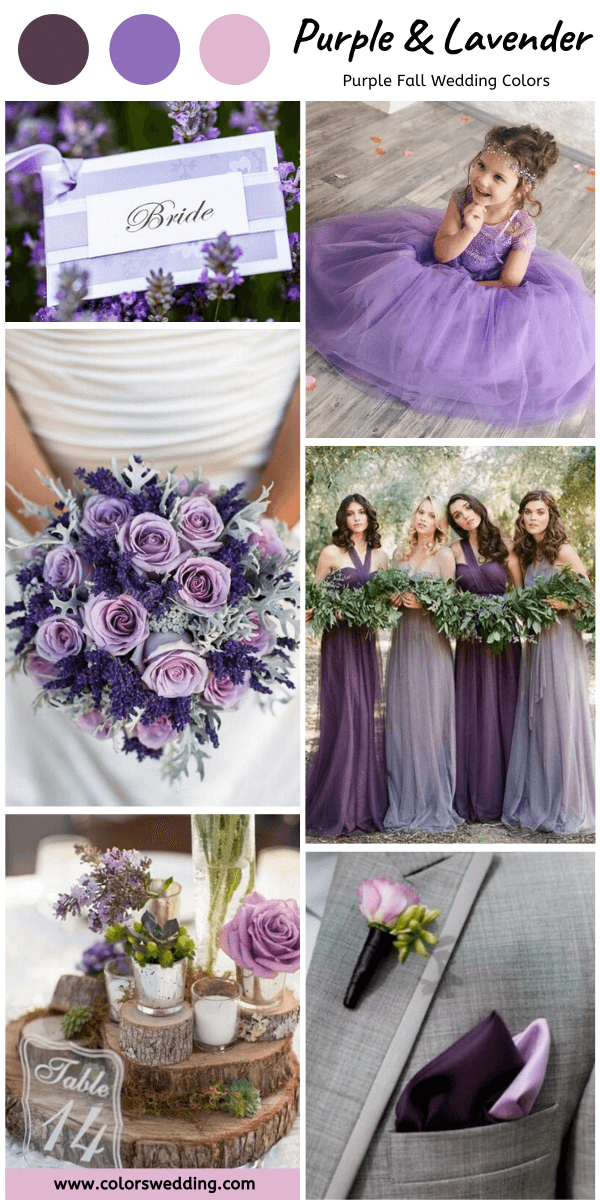 8 Perfect Purple Fall Wedding Color Palettes: Purple + Lavender